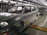 A car on the assembly line